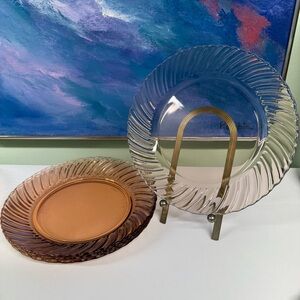 Set of 4 Fortecrisa Mexico Pink Swirl Medium Plates 8 7/8” Lunch Appetizer